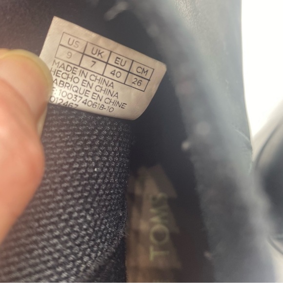 Toms Everly Black Heeled Boot Women’s Size 9 Leather Block Heel - Picture 6 of 8